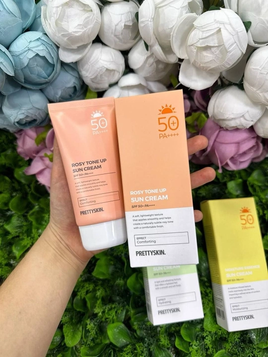 Quyoshdan himoya kremi Pretty Skin SPF50+/PA++++, Moisture Essence va Rosy Tone Up