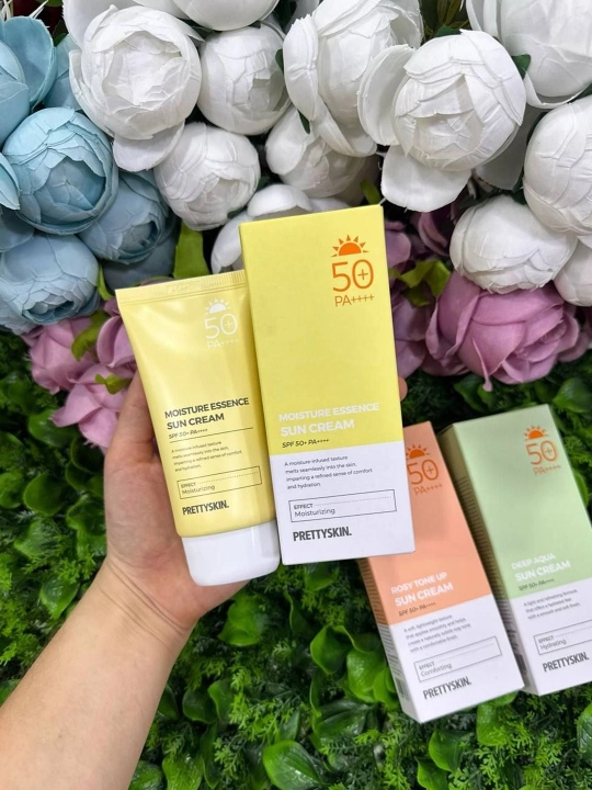 Quyoshdan himoya kremi Pretty Skin SPF50+/PA++++, Moisture Essence va Rosy Tone Up
