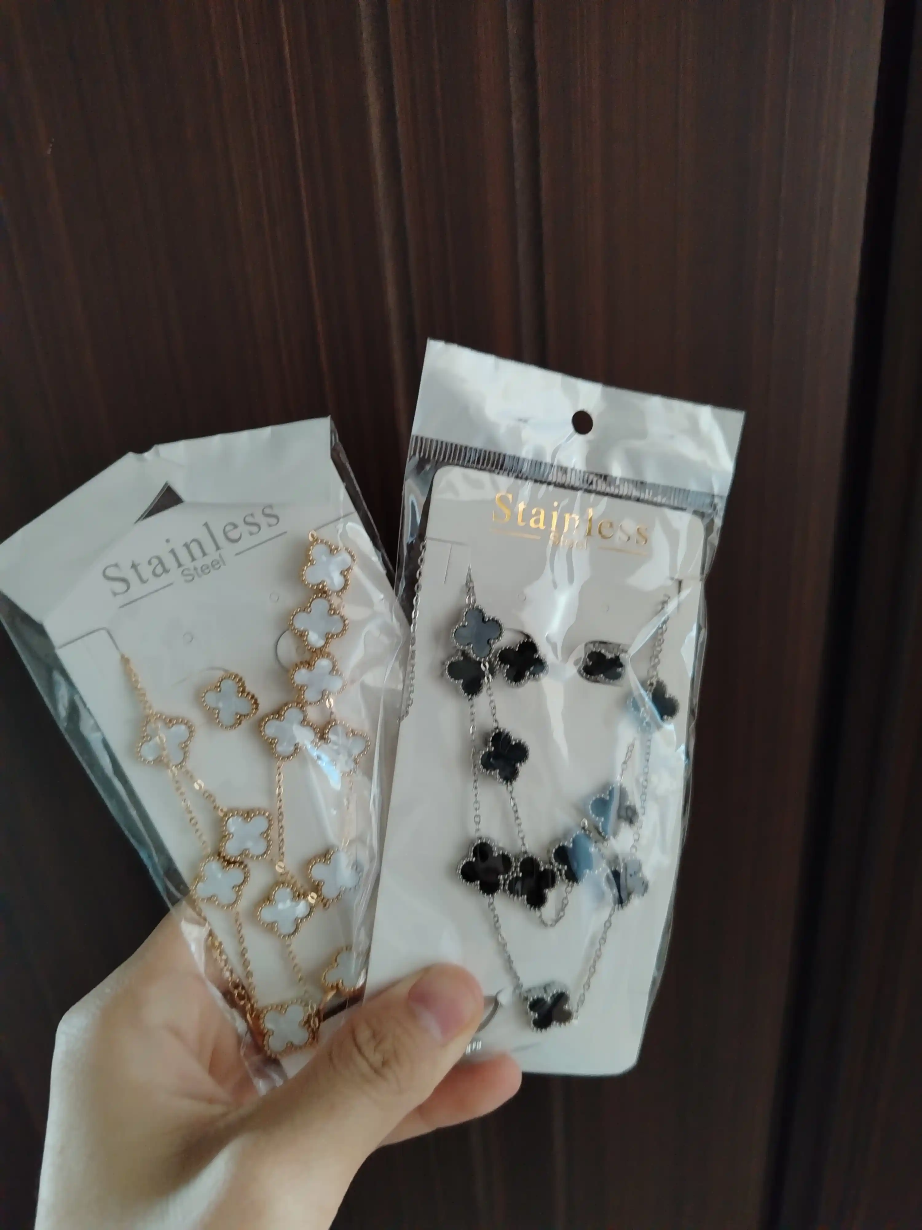 Ayollar, qizlar uchun premium 4 tasi 1 da to‘plam, zanjir, uzuk (16-20), bujiteriya, Van Cleef