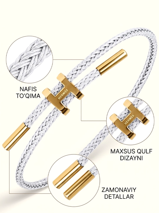 Ayollar uchun zamonaviy to‘qilgan braslet, zamonaviy Hermes