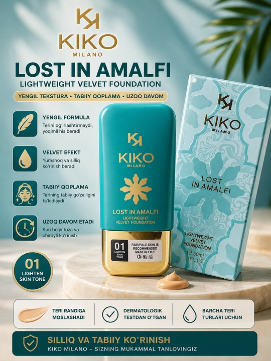 Тональный крем KIKO MILANO, с солнцезащитным фактором SPF15 - 