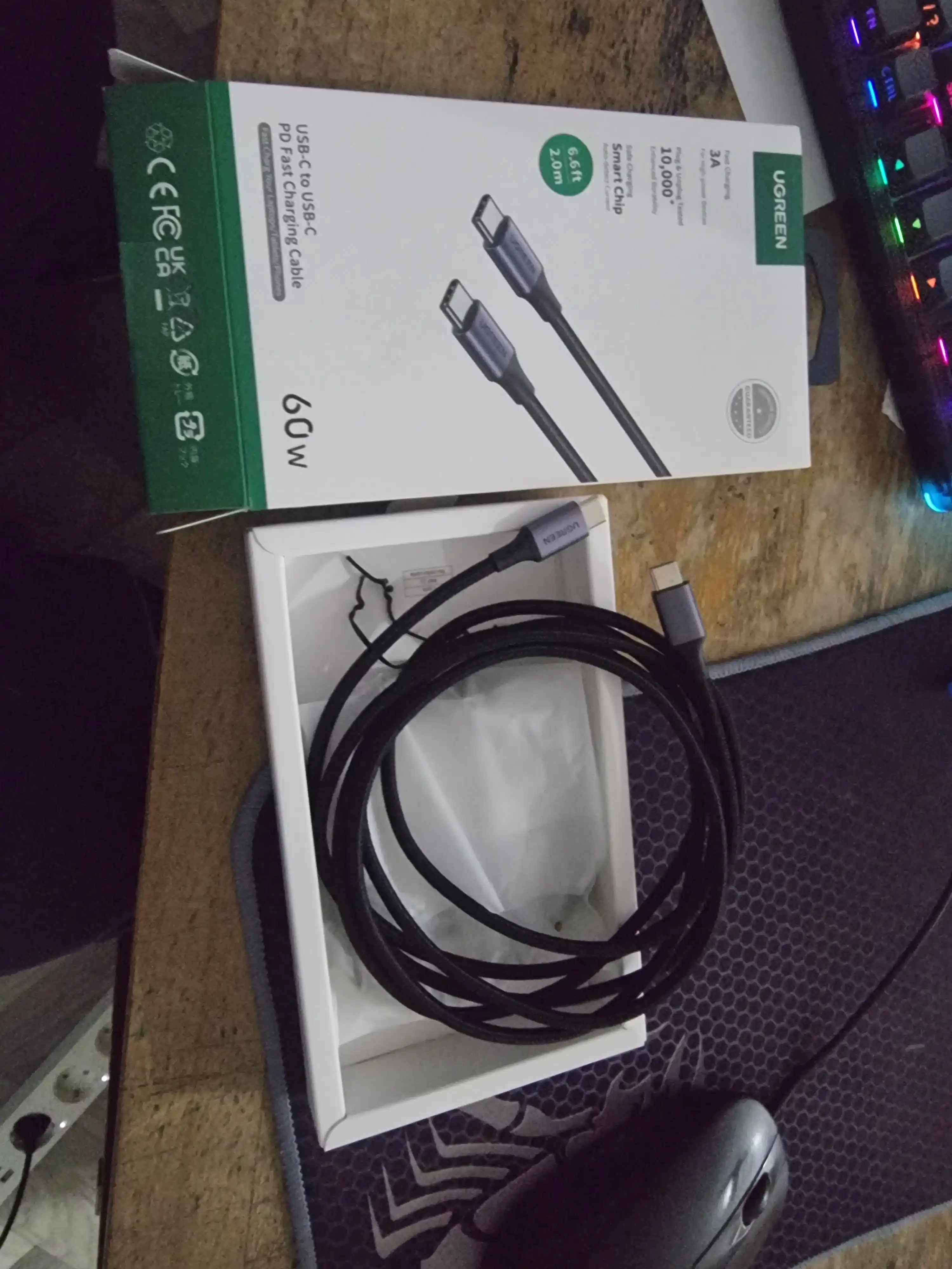 UGREEN 60Вт Кабель Быстрая зарядка Type-C US261