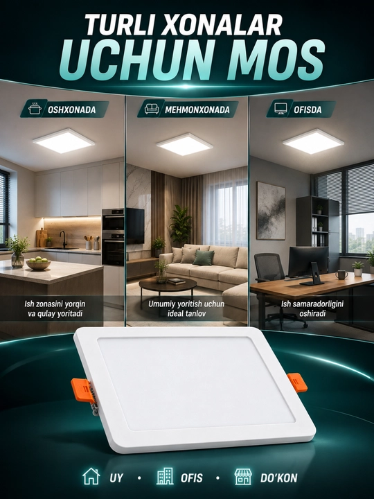 LED панель 24W, круглый встраиваемый потолочный светильник для дома