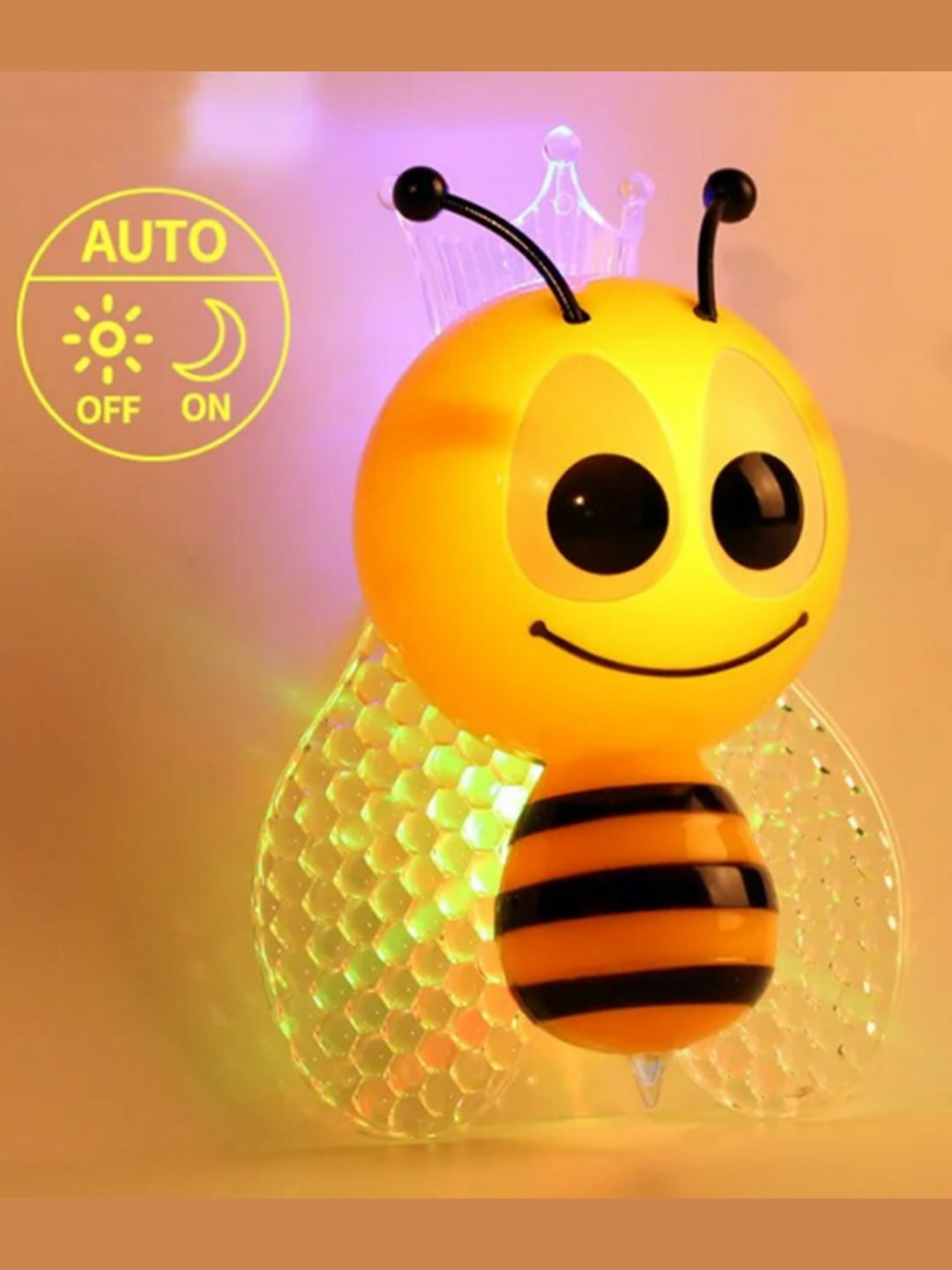 Ночник, в виде пчёлки, LED, RGB, BEE, яркий и безопасный светильник для детской комнаты