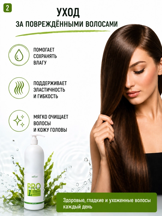 Шампунь Bielita PRO, восстановительный, с дозатором, 1 л