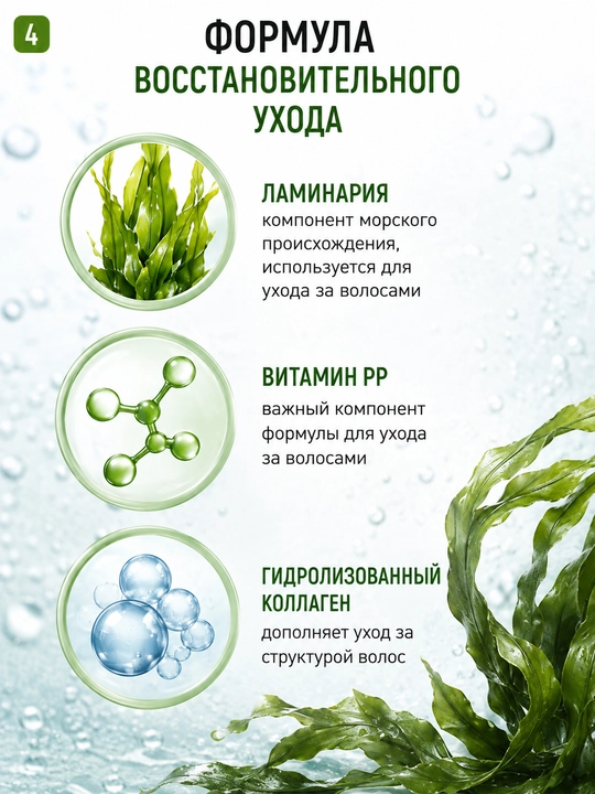 Шампунь Bielita PRO, восстановительный, с дозатором, 1 л
