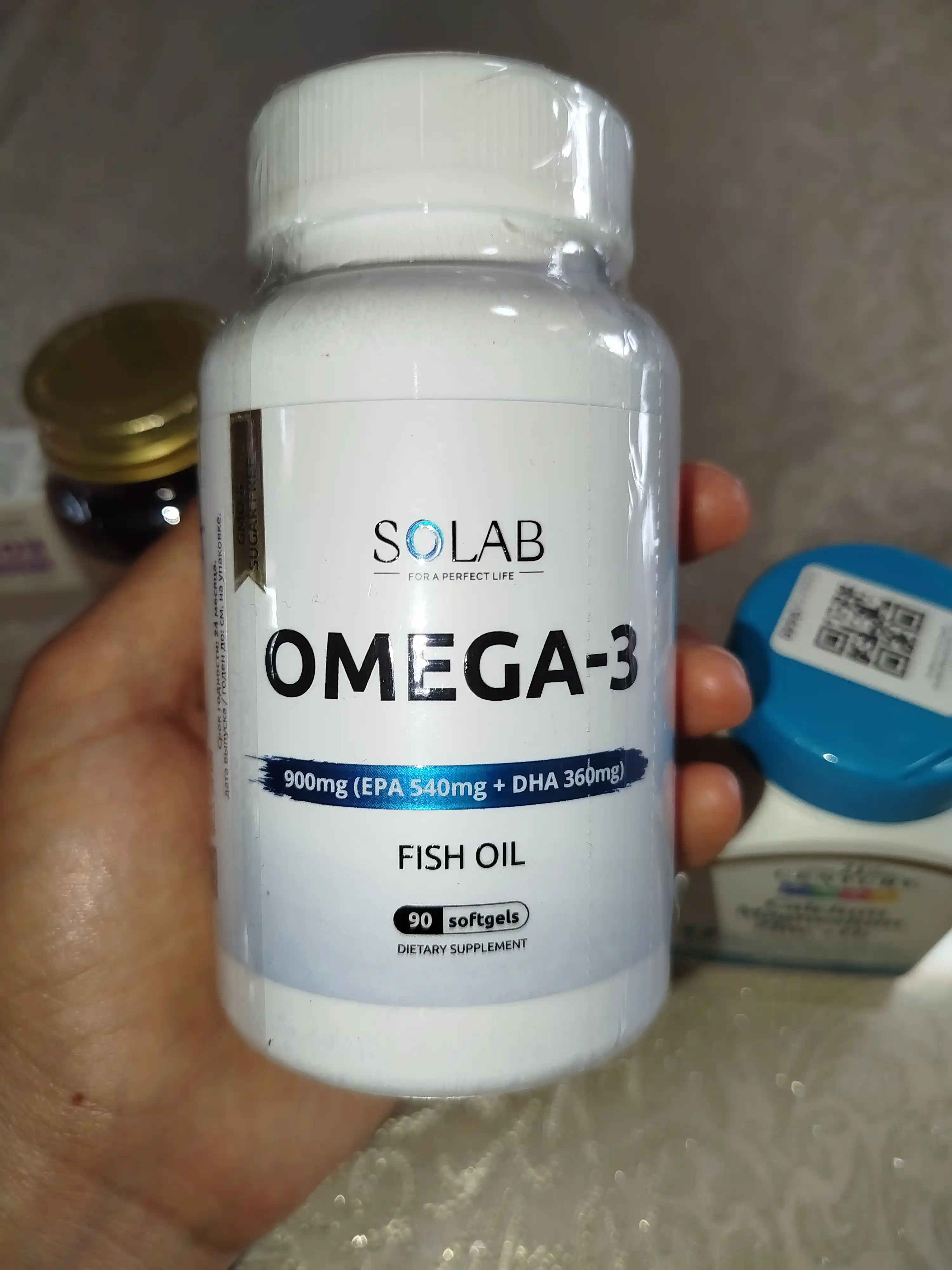 Omega-3, SOLAB, 900мг, 90 kapsula