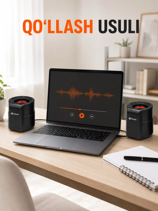 Колонки для компьютера Kisonli A-909, 2 шт., USB 2.0, AUX 3,5 мм