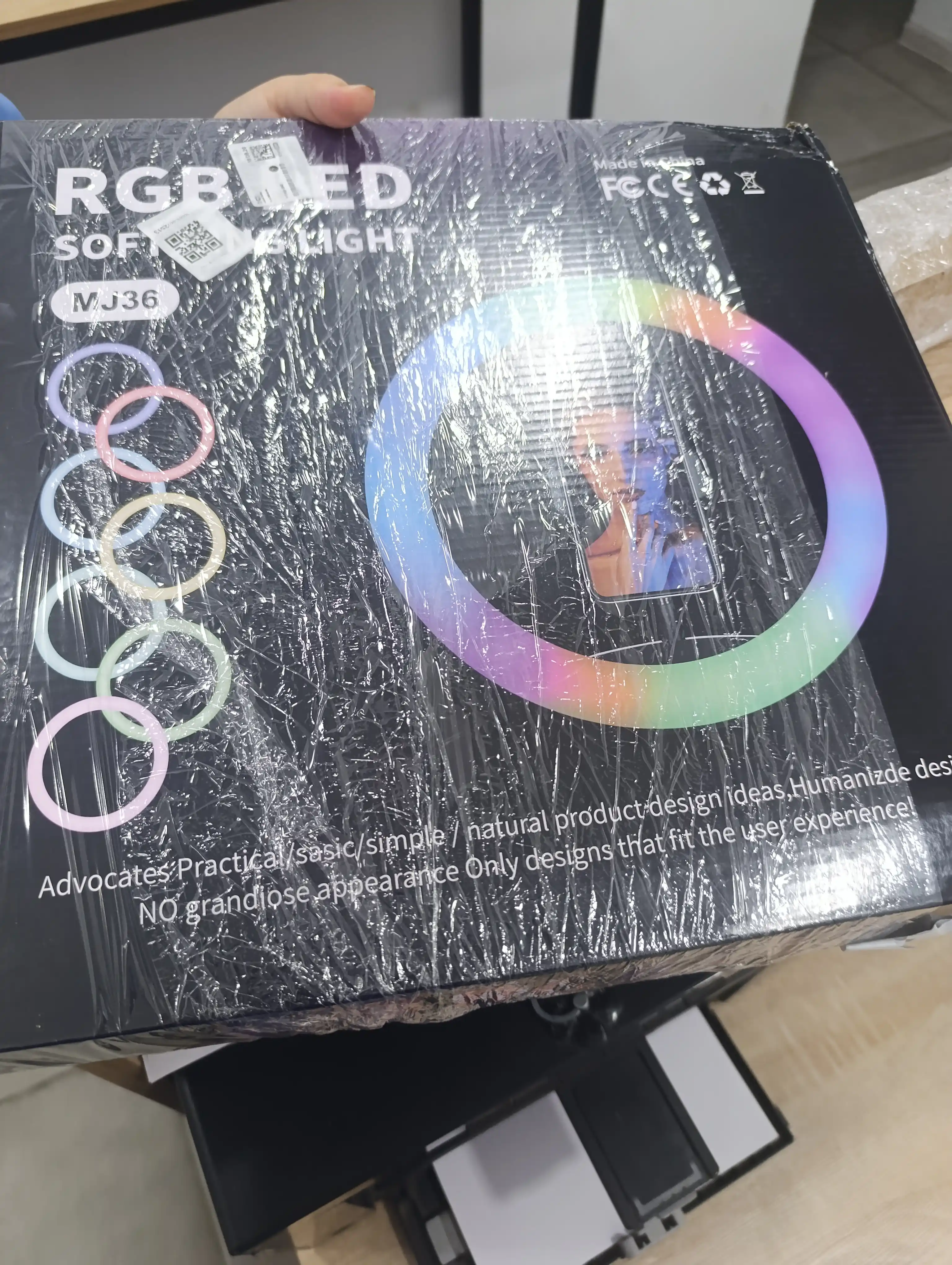 RGB Ring Light MJ-36 14 дюймов кольцевая LED лампа со штативом и держателем телефона