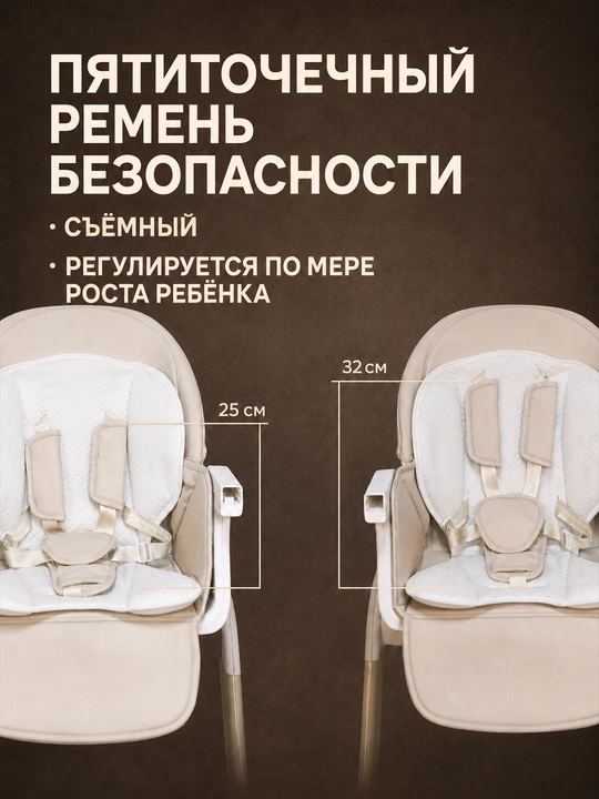 Детский стульчик 3 в 1 с электрокачанием, 8 режимов, 0-36 мес