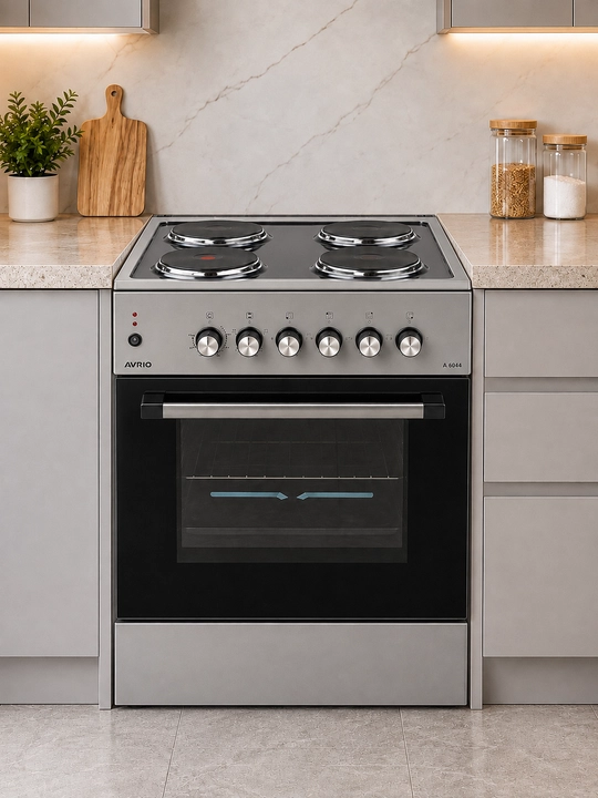 AVRIO AVR GS-A6044 электроплита 4 конфорки, духовка 70 л и 2 противня в комплекте