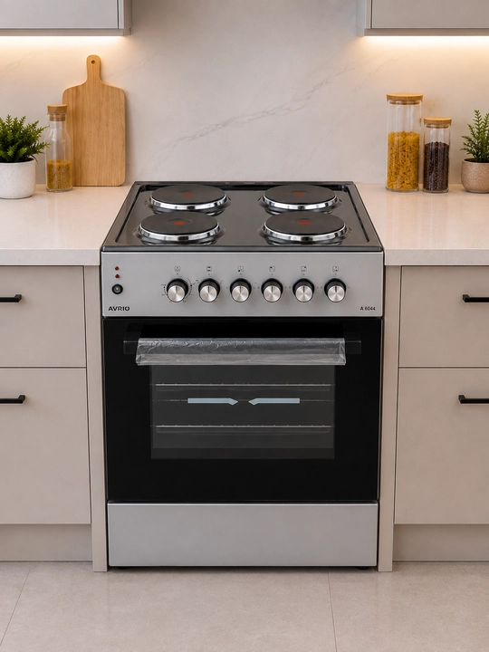 AVRIO AVR GS-A6043 электроплита 4 конфорки, духовка 70 л, 1 противня для дома, удобно дома