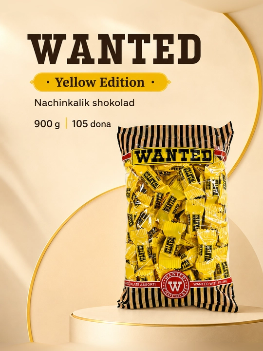 «WANTED» nachinkali shokolad konfetlar, 900 g, 105 dona ±2%, ishlab chiqaruvchi Ne’mat - 
