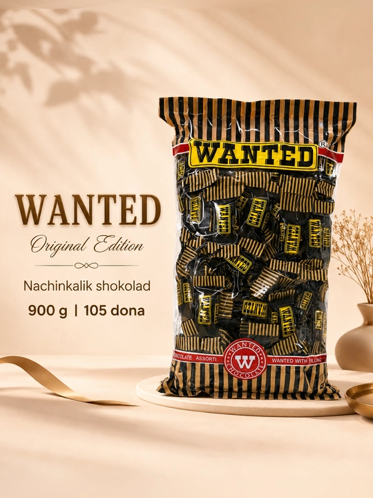 «WANTED» nachinkali shokolad konfetlar, 900 g, 105 dona ±2%, ishlab chiqaruvchi Ne’mat - 