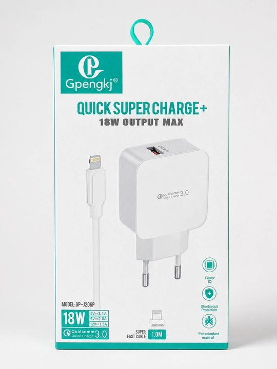 Зарядное устройство Gpengkj 18 Вт для телефона, USB-адаптер и кабель Type-C 1 м