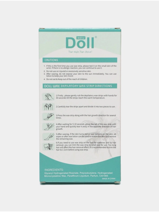 Полоски для депиляции тела и лица, вощеная бумага Doll, 20 штук