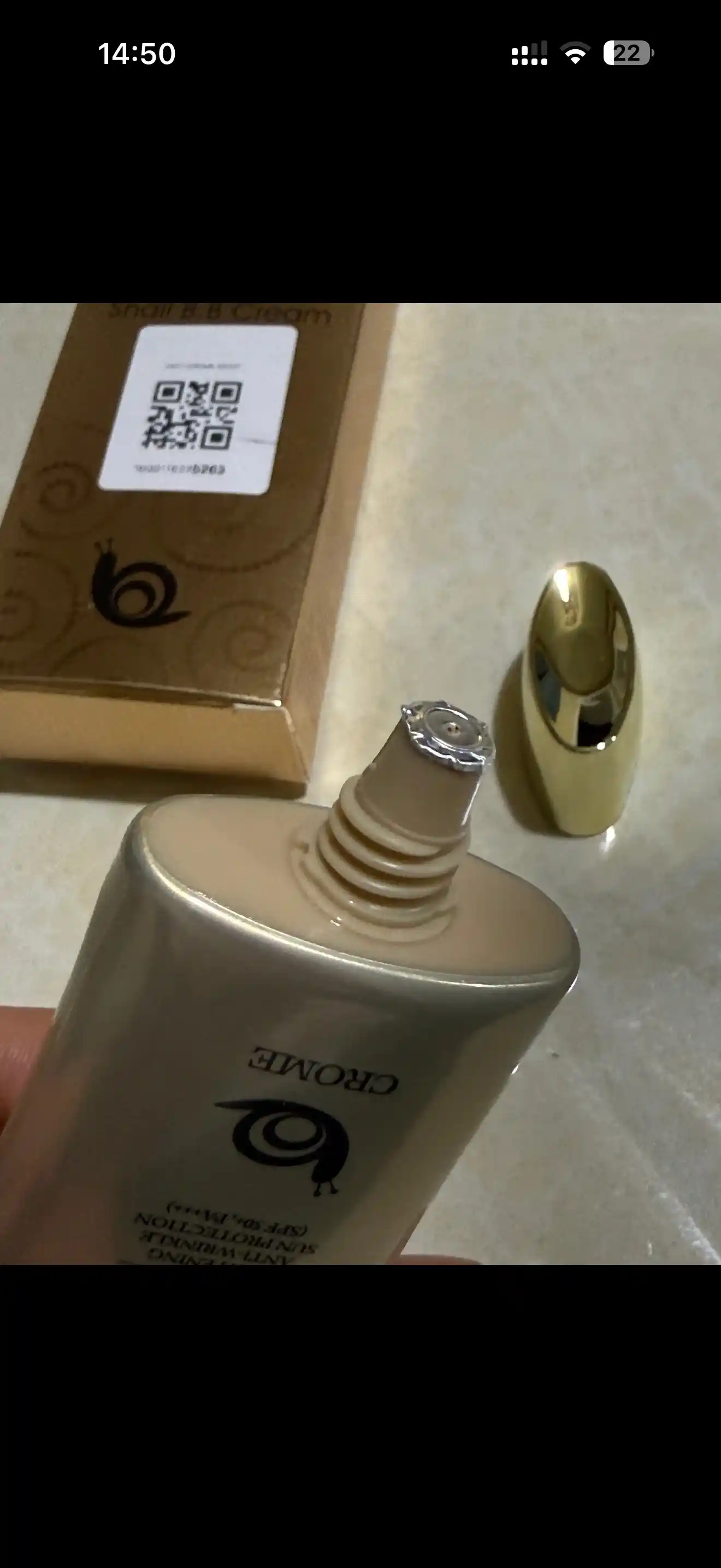 CROME SNAIL BB krem SPF50, с муцином улитки, отбеливающий тональный крем