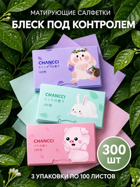 Yuz uchun yog‘li yaltirashdan himoyalovchi salfetkalar - 
