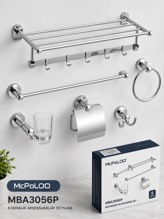 Hammom aksessuarlari to‘plami McPoLOO MBA3056P, 6 dona - 