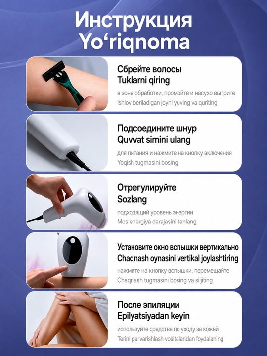 Фотоэпилятор IPL лазерный для лица и тела с эффектом охлаждения, домашний эпилятор женский
