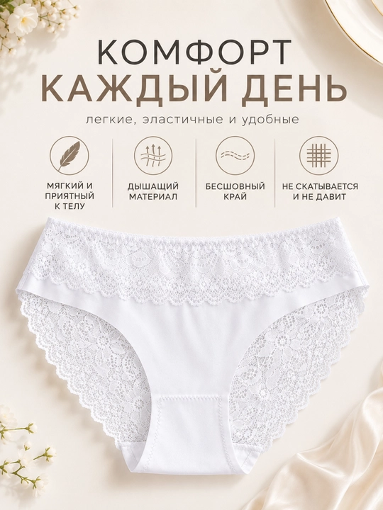 Ayollar uchun to‘rli ichki kiyim, choksiz, 6 dona to‘plam, yumshoq va elastik