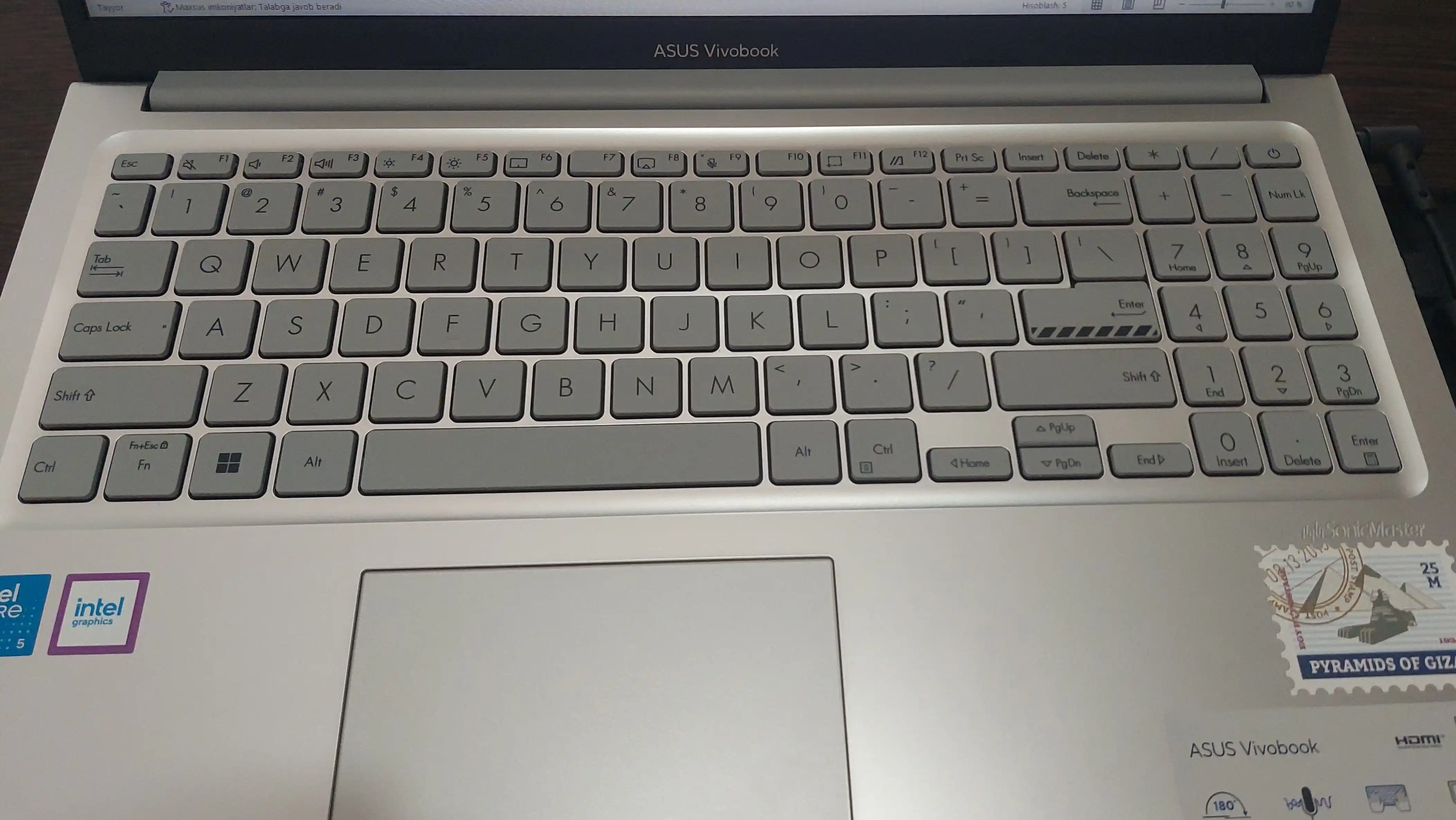 Shaffof ruscha kLaviatura nakleykasi – 3D bo‘rtma harflar, universal keyboard sticker