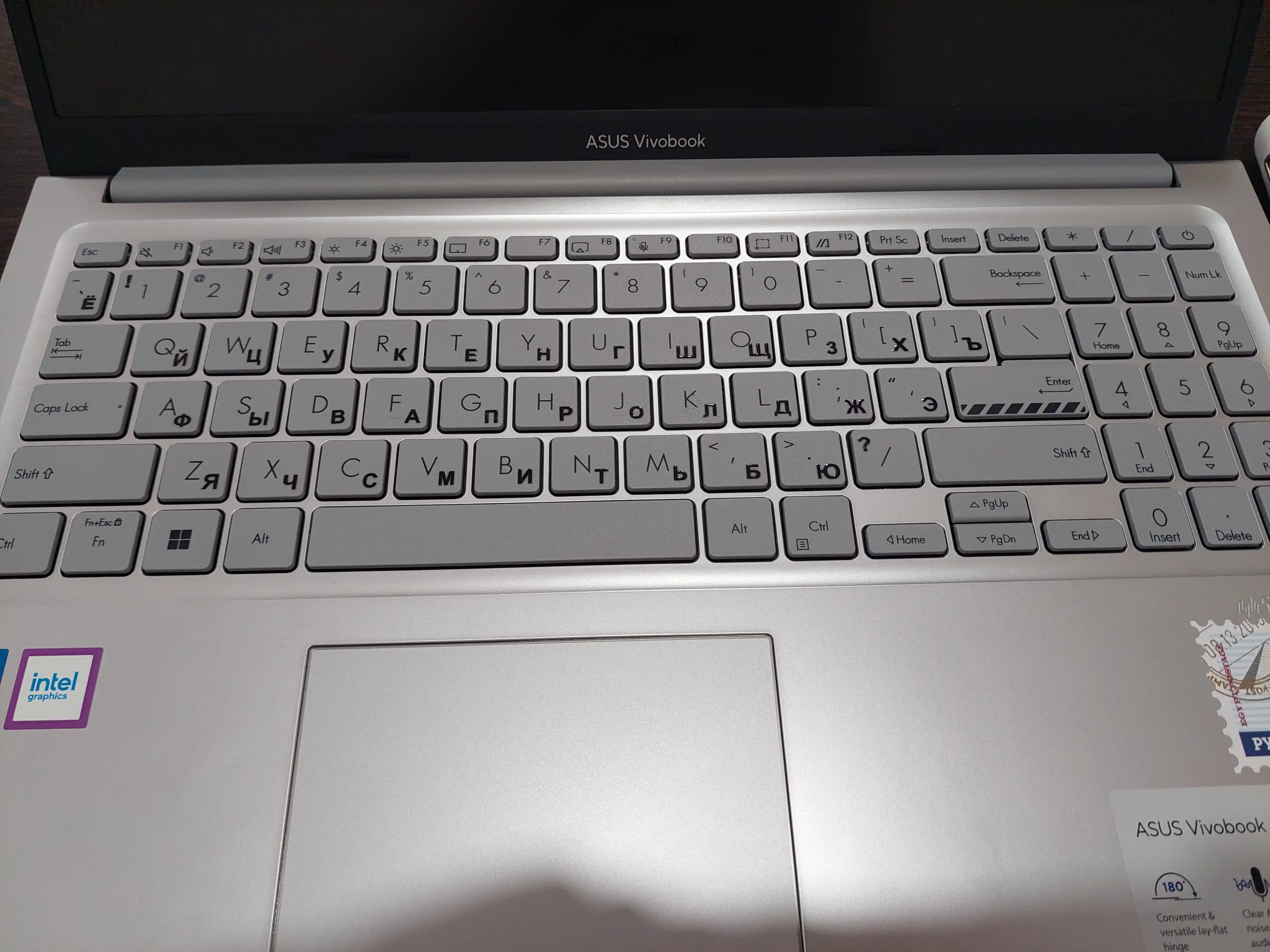 Shaffof ruscha kLaviatura nakleykasi – 3D bo‘rtma harflar, universal keyboard sticker