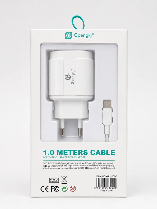 Зарядное устройство Gpengkj 2,4 А, 1 USB, кабель 1 м, Type-C или Lightning