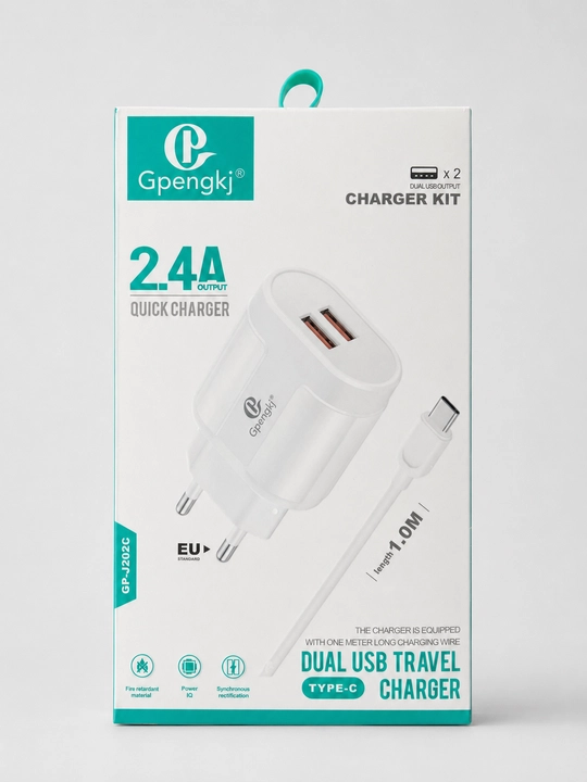 Зарядное устройство Gpengkj 2,4 А, 1 USB, кабель 1 м, Type-C или Lightning