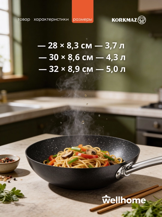 Vok tova alyuminiy AР 3,7 l / 4,3 l / 5,0 litr KORKMAZ Proline Nero