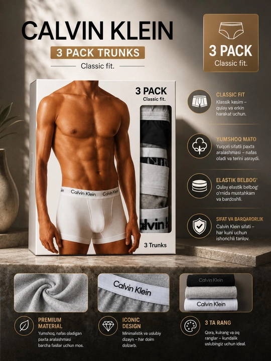 Erkaklar uchun Calvin Klein trusiklari - 