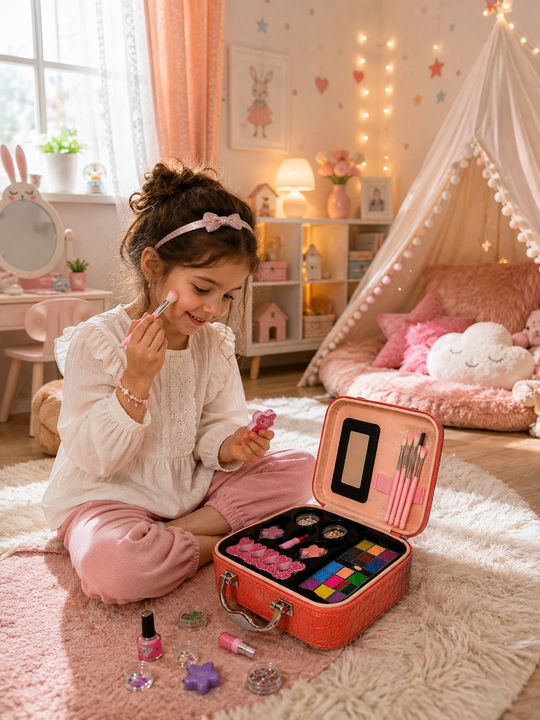 Детский косметический набор, игрушечная косметика для девочек и игры в красоту