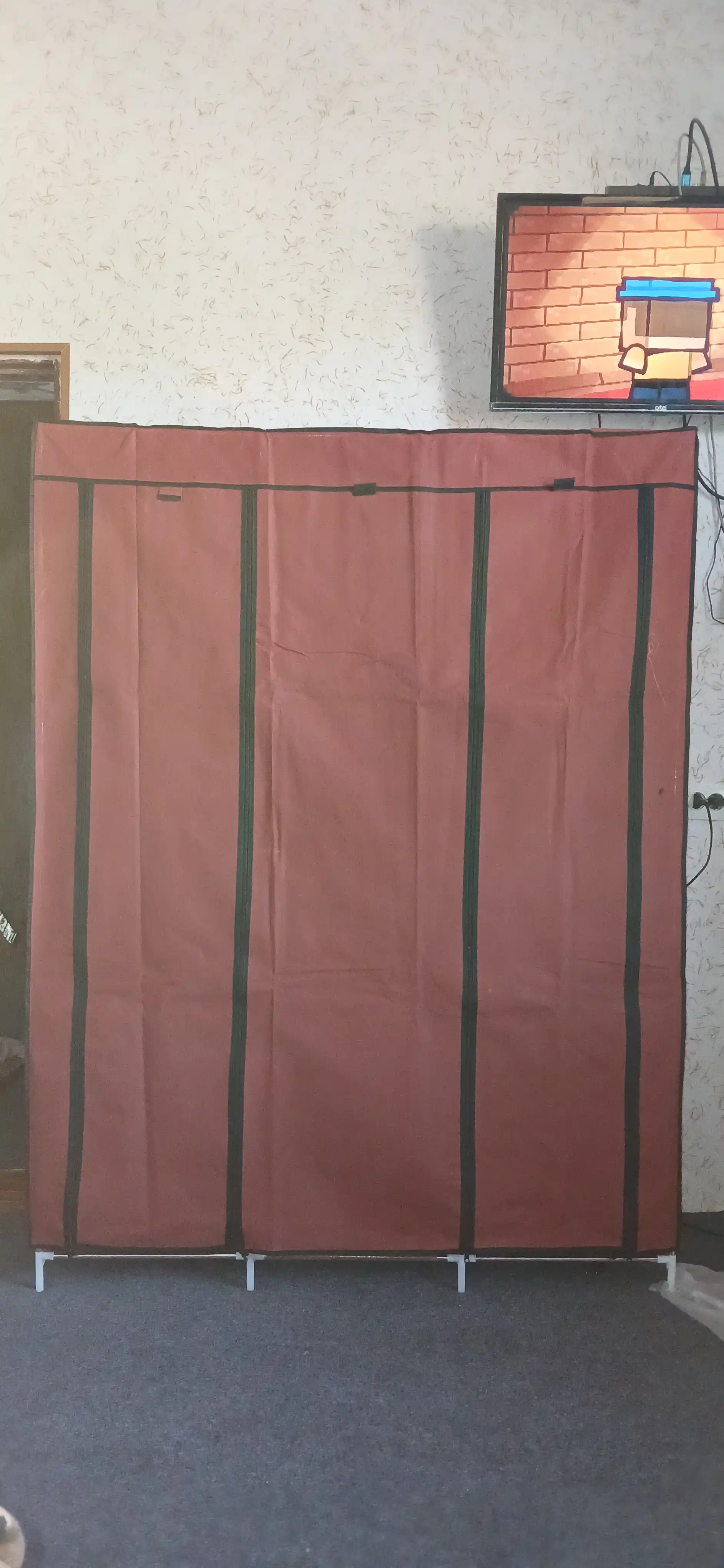 Тканевый шкаф сборный — гардероб 130×45×175 см, органайзер для одежды и обуви