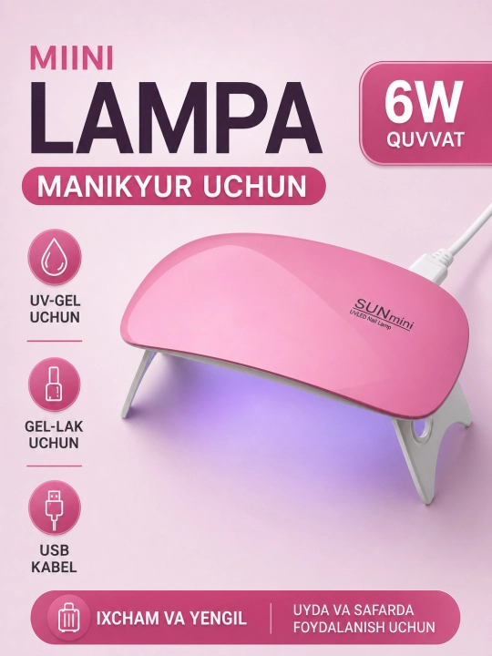 Мини LED лампа для маникюра и педикюра, для сушки ногтей, маникюрный набор