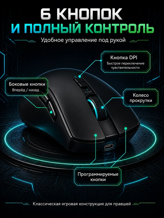 Geymerlar uchun simsiz T-Wolf X9, Q3 o‘yin sichqonchasi, shovqinsiz, o‘ta yengil, 2400 DPI
