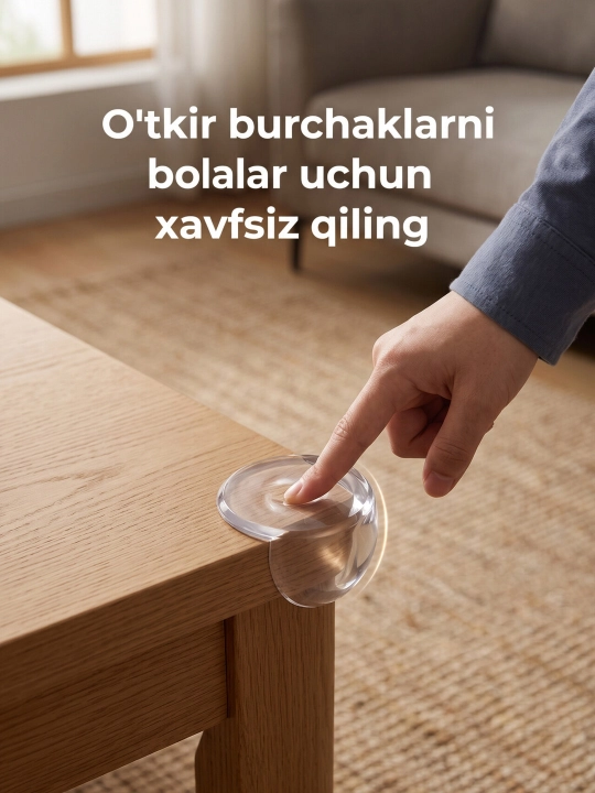 Mebel burchagi uchun shaffof silikon qopqoq bolalar xavfsizligi