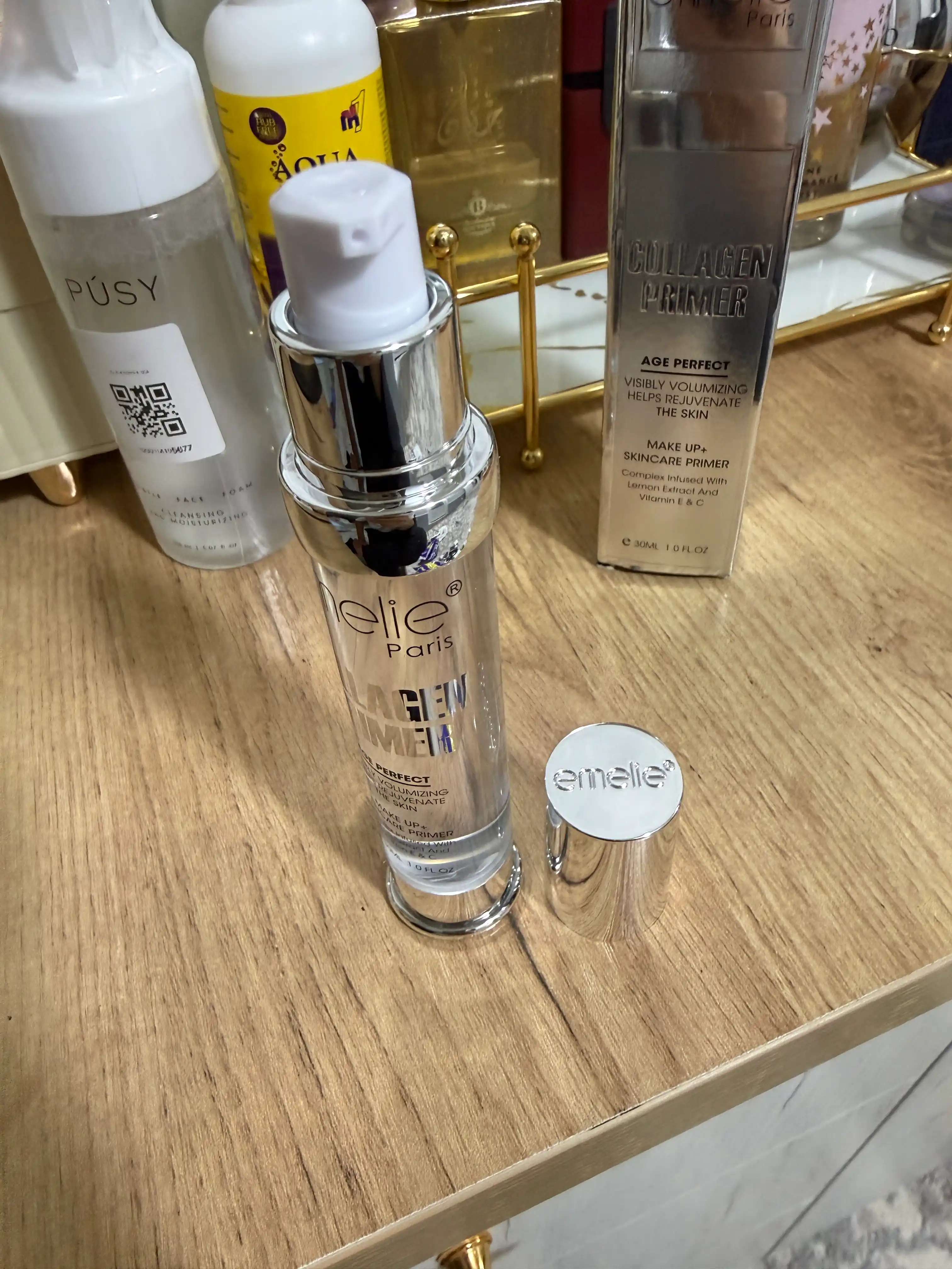 Основа под макияж EMELIE 24K GOLD, база под макияж для лица, праймер, тональная основа, 30 г