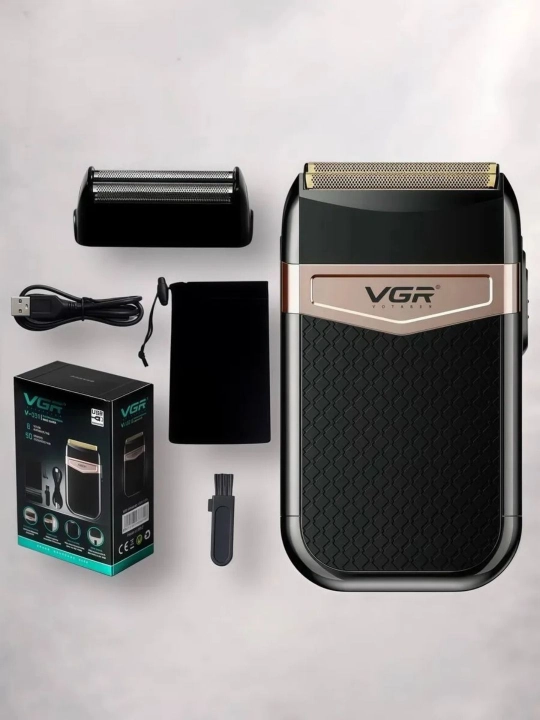 VGR Professional Shaver —  шейвер, 9000 RPM, электробритва титановая сетка, LED дисплей