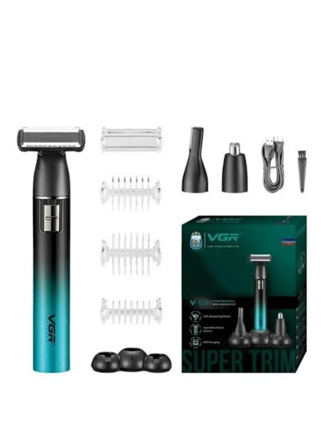 VGR Professional Shaver—professional sheyver, 9000 RPM, titan setka, LED displey