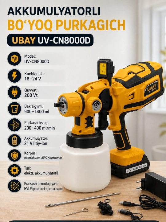 Akkumulyatorli kraskapult UBAY UB-8000D, Akkumulyatorli kraskapult, Kraskopult - 