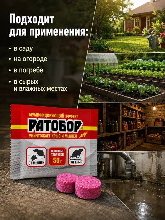 Ratobor sichqon va kalamushlarga qarshi mum tabletkalar 50 g