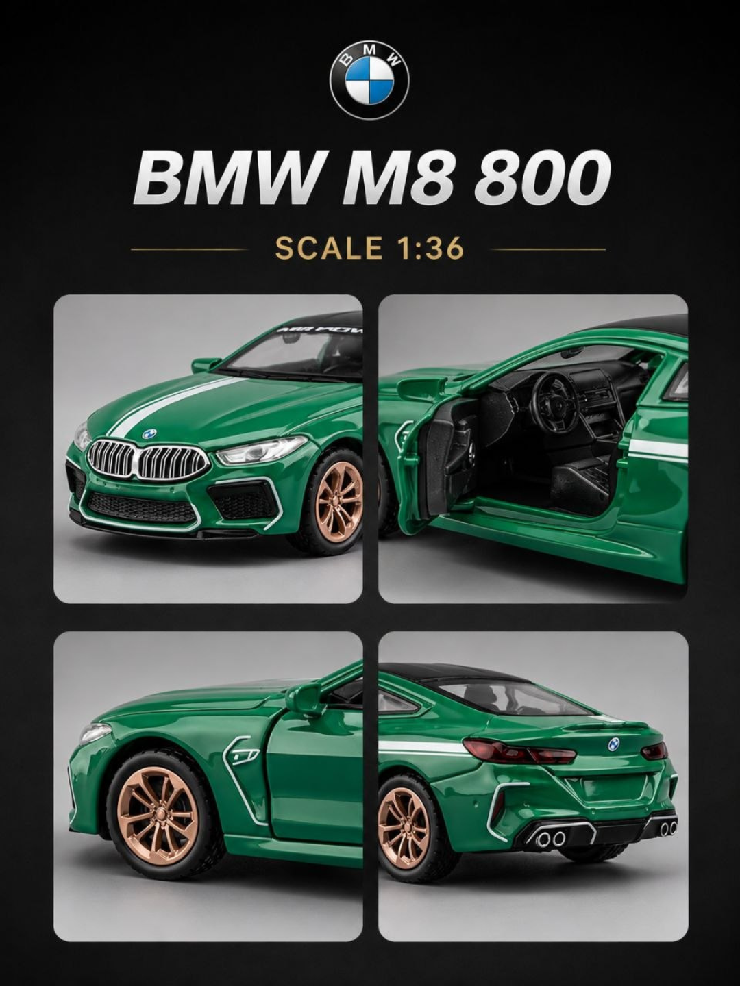 Temirli mashina. BMW, Bugatti va Pagani 1:36 masshtab. Sovg'a uchun kolleksiya uchun