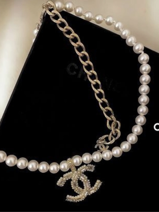 Ayollar uchun brend uslubidagi tilla rang choker, nafis taqinchoq, marjon va zanjir marjon
