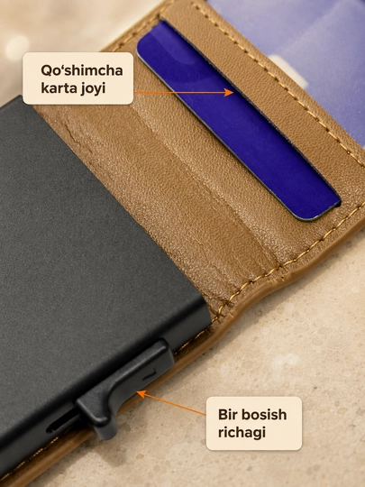 Erkaklar uchun premium charm hamyon — ixcham, zamonaviy va xavfsiz