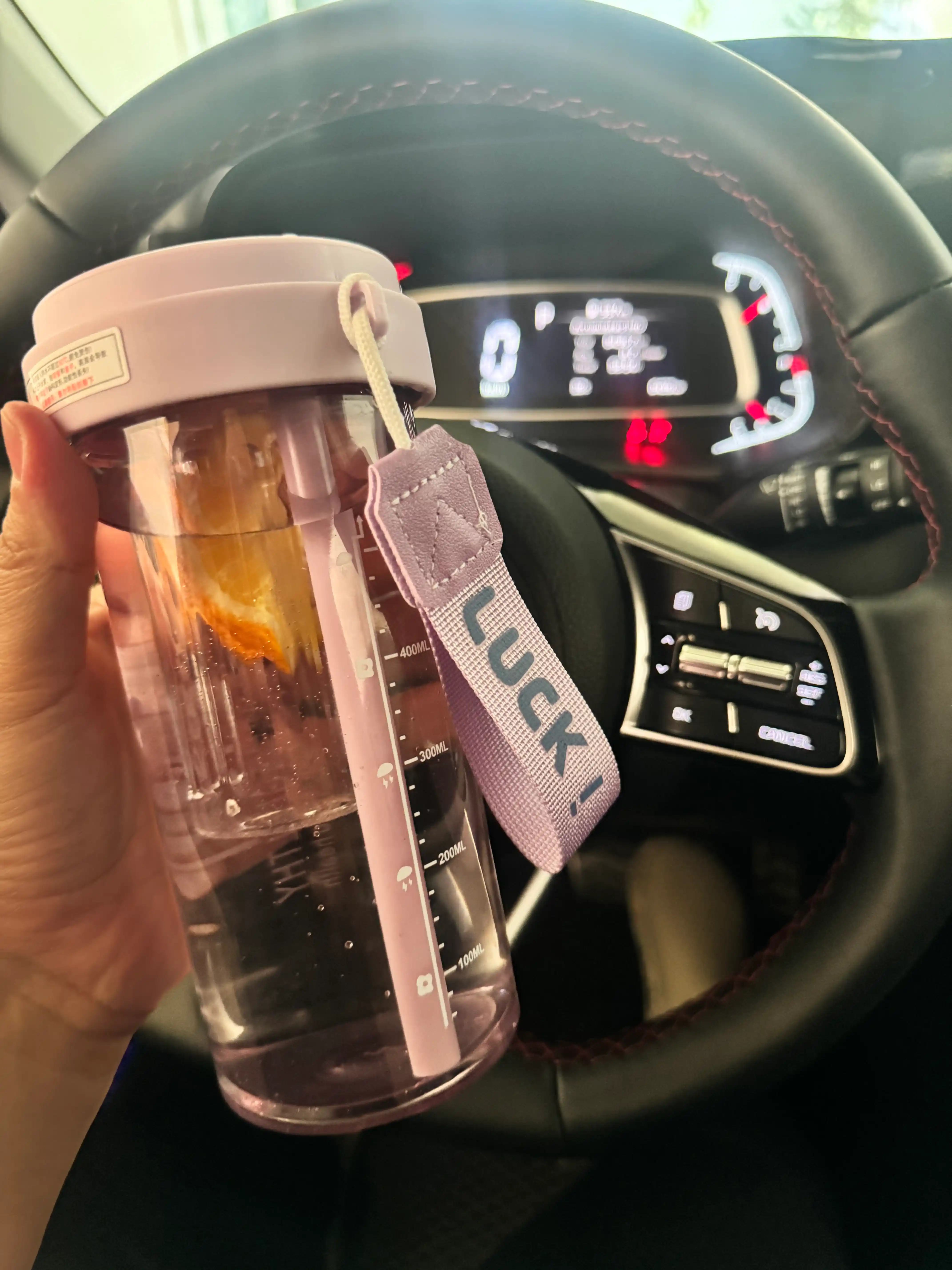 Suv uchun turli rangdagi shisha, naychasi va mevalar uchun bo‘linmasi bilan, 600 ml