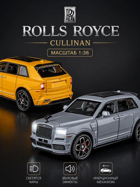Temirli mashina Rolls Royse, Range Rover, Tayota va Tesla 1:36 masshtab