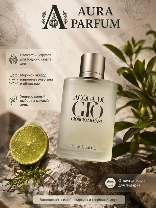 Духи мужские Giorgio Armani Acqua Di Gio мужские духи всесезонный парфюм - 
