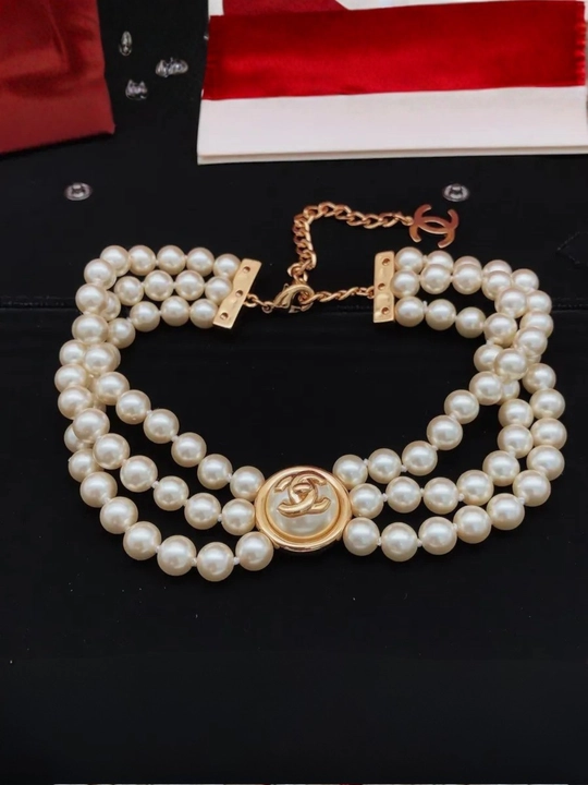 Ayollar uchun brend uslubidagi tilla rang choker, nafis taqinchoq, marjon va zanjir marjon