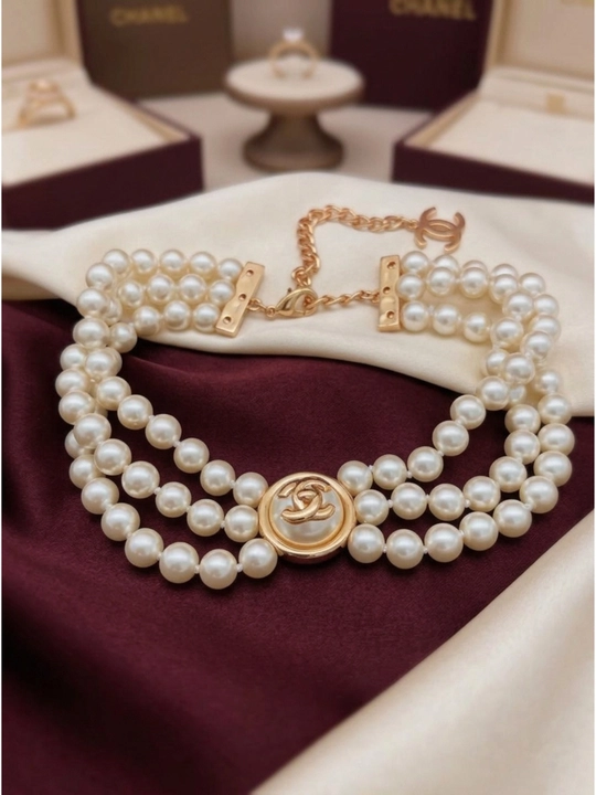 Ayollar uchun brend uslubidagi tilla rang choker, nafis taqinchoq, marjon va zanjir marjon