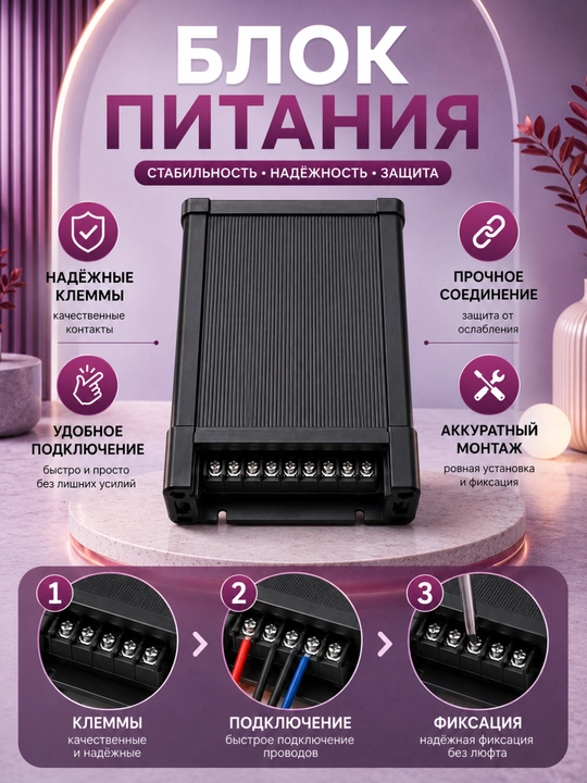 Блок питания для LED ленты, источник питания для светодиодного освещения